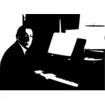 Rachmaninov, hrát na klavír vektorový obrázek